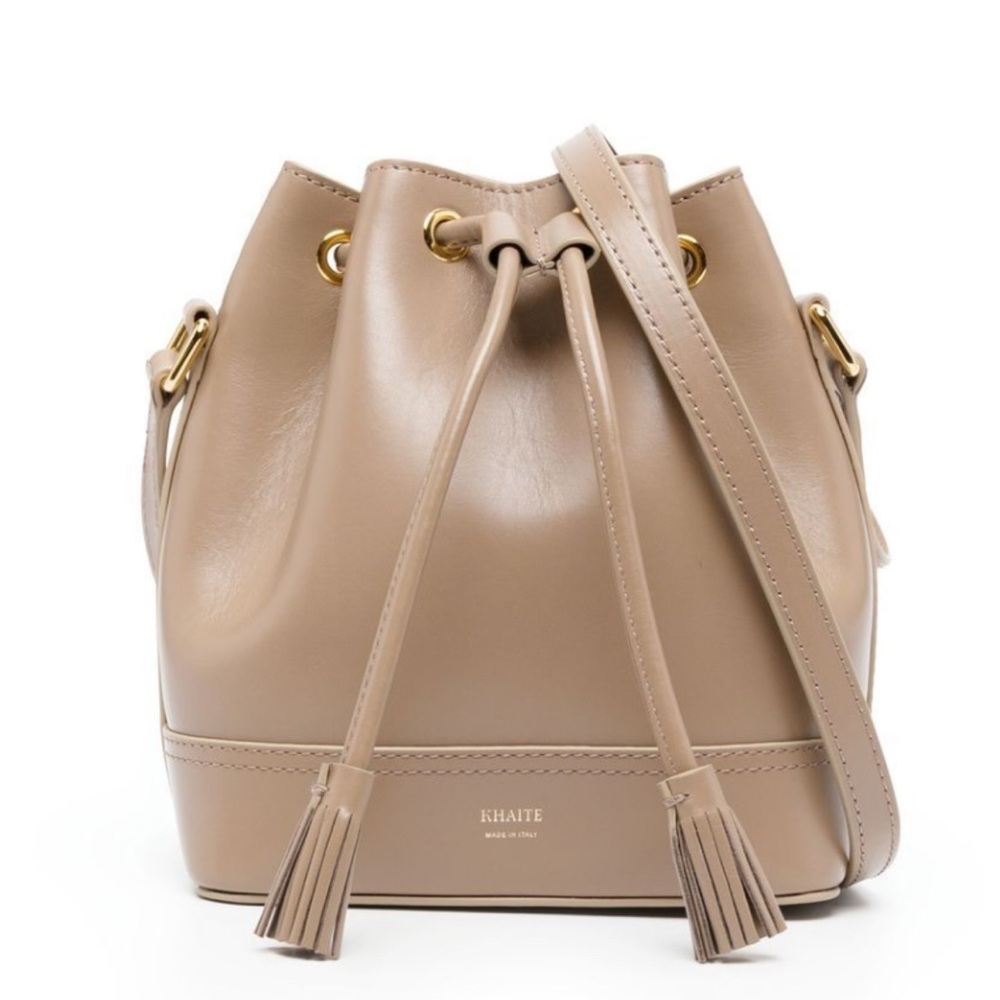 NEW versatile KHAITE Small Cecilia Crossbody Bag in Taupe Leather.